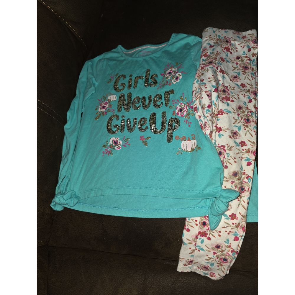 Isaac mizrahi new york girls never give up top 7 8 leggings 5 6 fall pumpkin